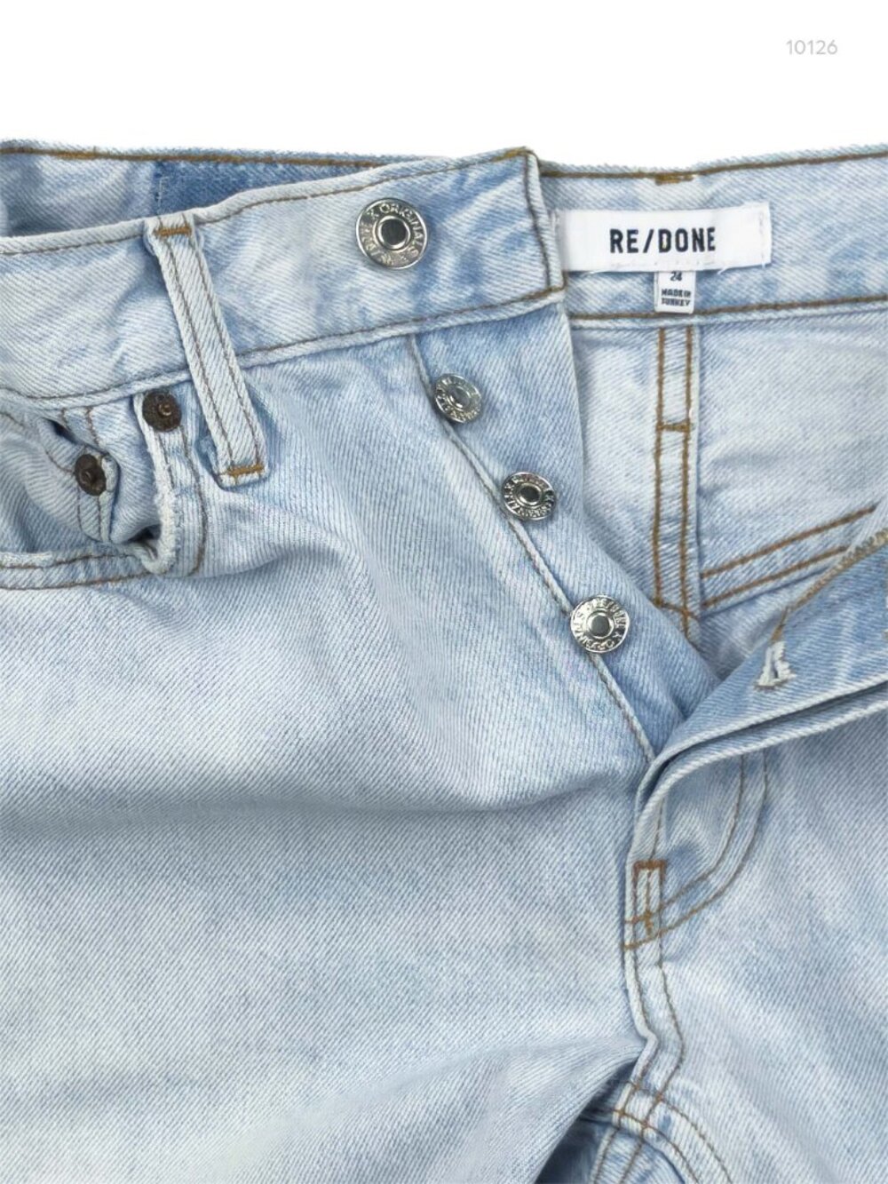RE/DONE High Rise Loose Straight Jeans 24 Bleach Destroy 188-3WHRL - Picture 11 of 15